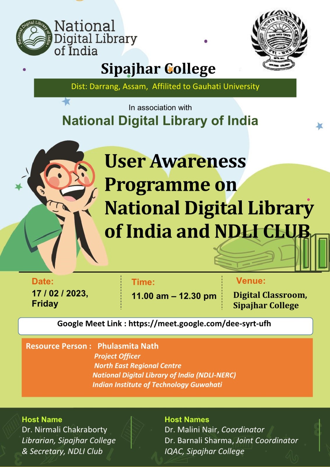 Awareness Programme on National Digital Library of India and NDLI Club-17.02.2023